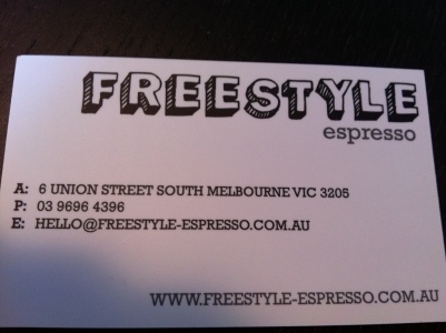 Freestyle Espresso business card